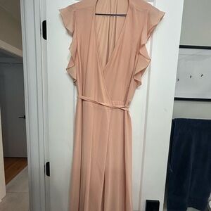 Lulu's Blush Maxi Dress with Ruffle Sleeves